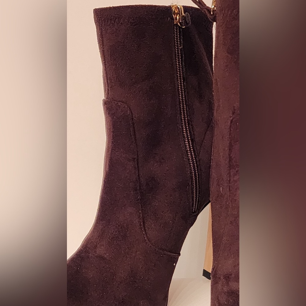GOOD AMERICAN Womens ICON 110 SUEDE BOOTIE Brown Size 9 - Picture 10 of 12